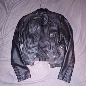 Black leather jacket